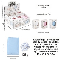 Balle anti-stress souple en forme d'oreiller, en TPR, à remontée lente, extensible, pour la relaxation, décoration de bureau, vente en gros, lot en vrac