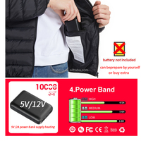 Blouson de moto chauffant électrique USB à 9 zones chauffantes, style simple et tendance, en toile, avec capuche intégrée, idéal pour l'hiver