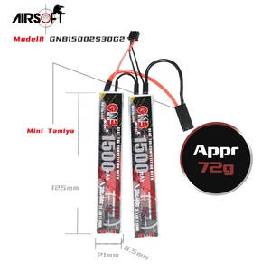 Batería LiPo GNB GAONENG 1500MAH 2S 7.4V 30C 60C RC para Airsoft con Conector Mini <span class=keywords><strong>Tamiya</strong></span> - Product Image 3