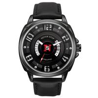 Montre classique NS Never Stop N918 avec aiguilles lumineuses, bracelet en cuir, étanche, affichage de la date, montre à quartz pour homme, Reloj Para Hombre