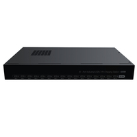 Estación de Carga Industrial de Metal con 16 Puertos USB-C PD, Adaptador de Corriente de 600W, Cargador Rápido de 100W por Puerto para Laptop, Computadora, Tablet y Teléfono