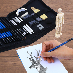 Ensemble d'art professionnel de 33 pièces, kit de crayons à <span class=keywords><strong>dessin</strong></span> et à croquis <span class=keywords><strong>pour</strong></span> débutants - Product Image 3