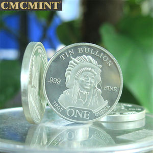 卸売カスタム金属1オンス錫インドバッファローラウンドチャレンジコイン - Product Image 5