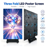 Écran d'affichage LED pliable, signalisation numérique à trois volets, affichage publicitaire intérieur pour les magasins de cosmétiques, signalisation publicitaire