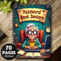 Carnet de mots de passe grand format pour seniors, organiseur spirale avec onglets alphabétiques, carnet de suivi facile à lire et cadeau pour personnes âgées