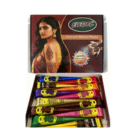 Cône de Henné Indien Semi-Permanent pour Tatouage Corporel, Pâte de Henné Marron pour Bras et Peinture Corporelle Temporaire