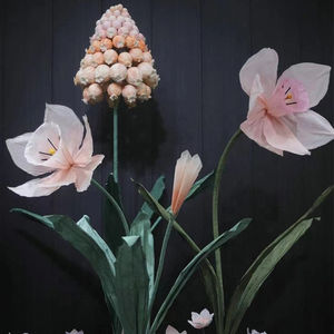 Ensemble de fleurs H-151, papier crépon autoportant, grand coquelicot pour la décoration de fenêtres, ensemble floral pour mariage, fête, présentoir de magasin - Product Image 4