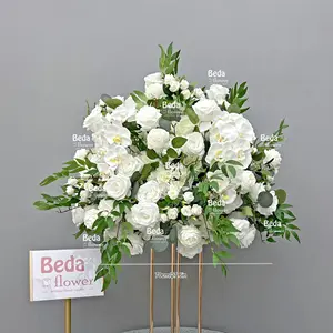 Buquê de flores para decoração de casamento, buquê central de rosas roxas e lavanda, arranjo floral para eventos e mesas