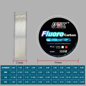 Ligne de pêche en nylon <span class=keywords><strong>FTK</strong></span> de haute qualité pour lancer longue distance, 100 m, 11 tailles, pour la pêche en lac et en rivière - Product Image 3