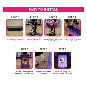 Trade Show Round <b>Table</b> <b>Foldable</b> <b>Table</b> Portable Trade Show <b>Desk</b> Promo Products Pop up <b>Table</b> for Events - Product Image 6