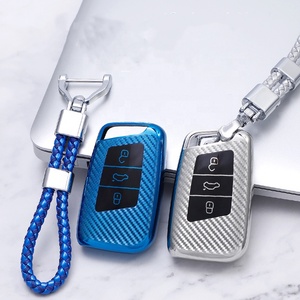 Custodia Intelligente in Fibra di Carbonio per Chiavi <span class=keywords><strong>VW</strong></span> Jetta Tiguan Atlas Arteon, Cover Chiave <span class=keywords><strong>VW</strong></span> Nuova Magotan B8, Portachiavi Auto - Product Image 2