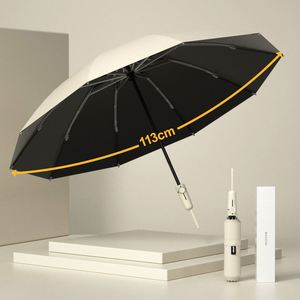 Parapluie pliant entièrement automatique pour hommes et femmes, grande taille, spécial, résistant aux fortes pluies, protection solaire, anti-UV, double usage, extra-large - Product Image 3