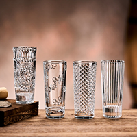 Gobelet en verre rétro à motif de tournesol en relief, résistant à la chaleur