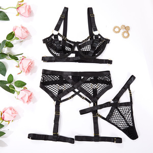 2025 Fishnet Hollowout See Through toptan iç çamaşırı Femme seksi iç çamaşırı kadın Set iç seksi satıcı - Product Image 6