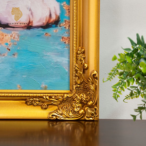 Dipinto a Olio di <span class=keywords><strong>Leopardo</strong></span> 80x120cm con Cornice in Legno Massiccio Dorato, Arte Murale Floreale e Animalier di Lusso per Soggiorno e Arredamento Casa - Product Image 5
