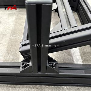 de conducción de coche con soporte de monitor único, kit de simulación de carreras de extrusión de aluminio negro, 4080 - Product Image 6