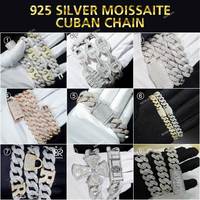 Venta caliente chapado en oro Miami 6mm Collar de plata al por mayor 14mm moissanita cadena de eslabones cubanos