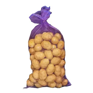 Purple 10kg 20kg 50kg PP PE Mesh Raschel Leno Net Bags Packing Sacks for Potato Corn Onion Vegetables Fruits