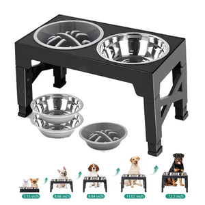 Verstellbarer Erhöhter Hundenapfständer mit Edelstahl-Futternäpfen für Kleine & Große Haustiere – Futter & Wasser - Product Image 1