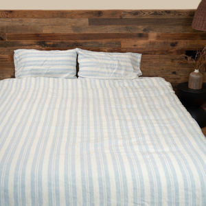 ชุดเครื่องนอนผ้าลินินธรรมชาติ ชุดผ้านวมพร้อมปลอกหมอน ชุดผ้าปูที่นอนเพื่อสุขภาพ ลายทาง - Product Image 3