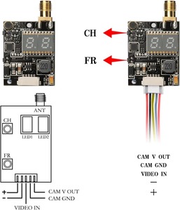 เครื่องส่งสัญญาณวิดีโอ FPV 600mW และ 120 °   กล้อง HD มุมกว้างแบบคอมโบสำหรับโดรนแข่ง FPV RC Quadcopter - Product Image 1