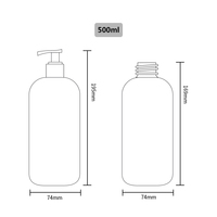 Bouteille de pompe de lotion de lavage de main en verre vert mat 500ml bouteille de shampooing liquide vide