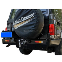 Accessoires de voiture YBJ pour Land Cruiser FJ76 LC79 SUV pare-chocs arrière en acier BULL BAR support de réservoir de carburant support de pneu arrière comprend un antibrouillard