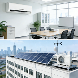 Climatisation solaire portable à haute efficacité énergétique de 1,5 CV 12 000 BTU pour le refroidissement et le chauffage, à montage mural, pour hôtel/bureau - Product Image 3