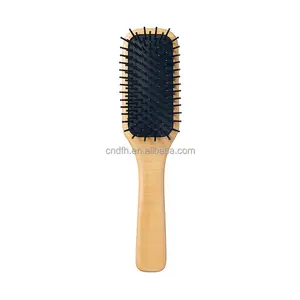 Hairdressing Hair Extension Comb Hair Detangle Tangle Knot Bristle beech wood bamboo Brush Soft Black Laser