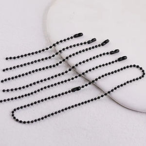 Sỉ dây chuyền bi sắt 2.4mm làm đồ trang sức, vòng cổ đen, trang phục, mạ sơn trơn, thích hợp làm mặt dây chuyền - Product Image 1