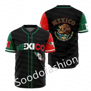 Nouvel ensemble de chemises et d'uniformes de nom, nouveaux maillots de baseball personnalisés unisexes de sport respirants de style mexicain de haute qualité - Product Image 5