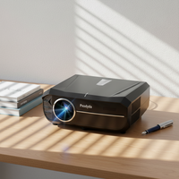 Nouveau projecteur intelligent LED multimédia 4K compatible GTV avec 1900 ANSI Lumens, haut-parleurs stéréo doubles, home cinéma portable