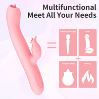 Jouets sexuels pour adultes en silicone, stimulation de la langue, multifonction, 7 modes de vibration, vibrateur lapin pour femme