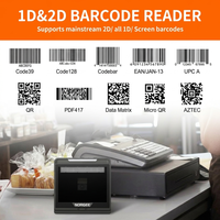 Escáner de código de barras USB Norgee NG7060 manos libres omnidireccional 1D 2D con ventana de escaneo grande Mega Scan Pro en stock para escritorio