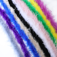 1-lagige Plumas Federn Boa Gelbgold Bulk DIY Straußen feder Boas Weiß Lila 9-11cm für Party Hochzeit gewaschenes Muster