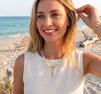 Collier Zooying en acier inoxydable avec fermoir marin, perles multicolores en verre arc-en-ciel et jade, avec breloque DIY
