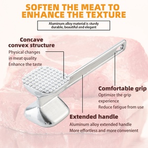 Attendrisseur de viande double face en alliage d'aluminium durable pour la cuisine, pour détendre les fibres musculaires - Product Image 2