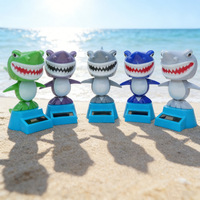 H-0784 Décoration intérieure de voiture, jouet solaire dansant en forme de requin de dessin animé, jouet solaire oscillant promotionnel