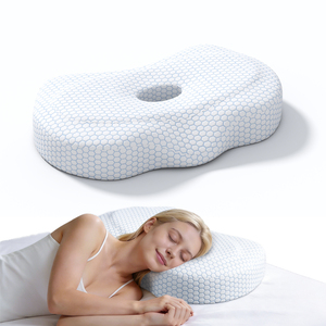 Cuscino auricolare in Memory Foam con fori per le orecchie per chi soffre di mal d'orecchi e traversine laterali - Product Image 1