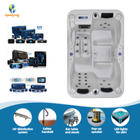 Bain à remous d'extérieur de haute qualité pour 3 personnes, bain à remous de massage, jacuzzi, spa, baignoire autoportante en acrylique Aristech