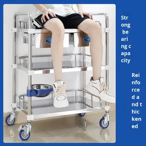 बहु-कार्यात्मक 304 स्टेनलेस स्टील चिकित्सा ट्रॉली मोटी सर्जरी और अस्पताल के उपयोग के लिए प्रयोगशाला भंडारण कार्ट - Product Image 4