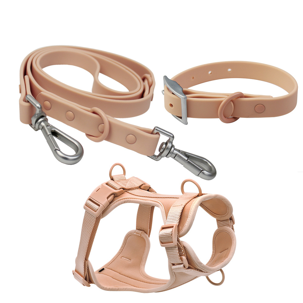 Conjunto de accesorios para mascotas, Correa suave impermeable recubierta de PVC, Collar para perro, correa para perros pequeños, medianos y grandes