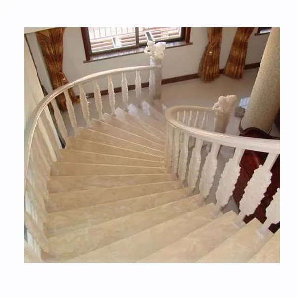 Дизайн интерьера закругленные противоскользящие мраморные лестницы nosing