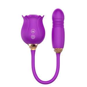 USB ile Çalışan Gül Vibratör ve Yapay Penis Kadın G Noktası ve Klitoris Stimülatörü Klitoral Meme Ucu Emme Seks Oyuncağı - Product Image 1