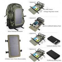 BSCI Usine Slocable Personnalisé Mode Étanche 10000mAh 7W Panneau Solaire Chargeur Camping En Plein Air Sac À Dos