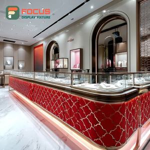 High Visibility Jewelry Retail Fixtures Laminated Finish Commercial Store Glass Showcase - Product Image 3