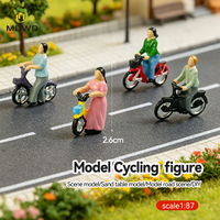 Figurines de cyclistes peintes avec vélos pour micro-paysages et aménagement de scènes routières, construction de dioramas