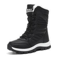 Bottes de neige montantes imperméables pour femme, chaudes et épaisses, pour la randonnée en extérieur, chaussures en coton, baskets