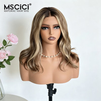 Perruque Lace Front Transparente 13x4 Cheveux Humains Vierges Indiens Ondulés Couleur Mèches Nœuds Pré-Décolorés 100% Cheveux Humains