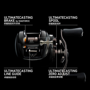 Carrete de Pesca Dawa Steez Sv Tw Waterdrop 100Xhl con Relación de Engranajes 8.5 para Pesca de Lubina - Product Image 5